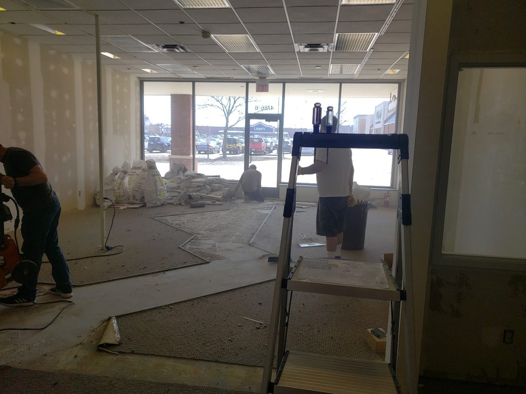 An empty retail space before a Click IT build-out