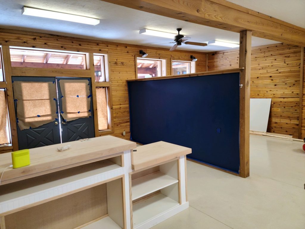 Store layout taking shape during a Click IT build-out