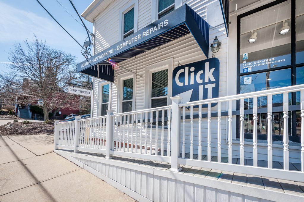 Click IT storefront on Main Street in Chagrin Falls, Ohio