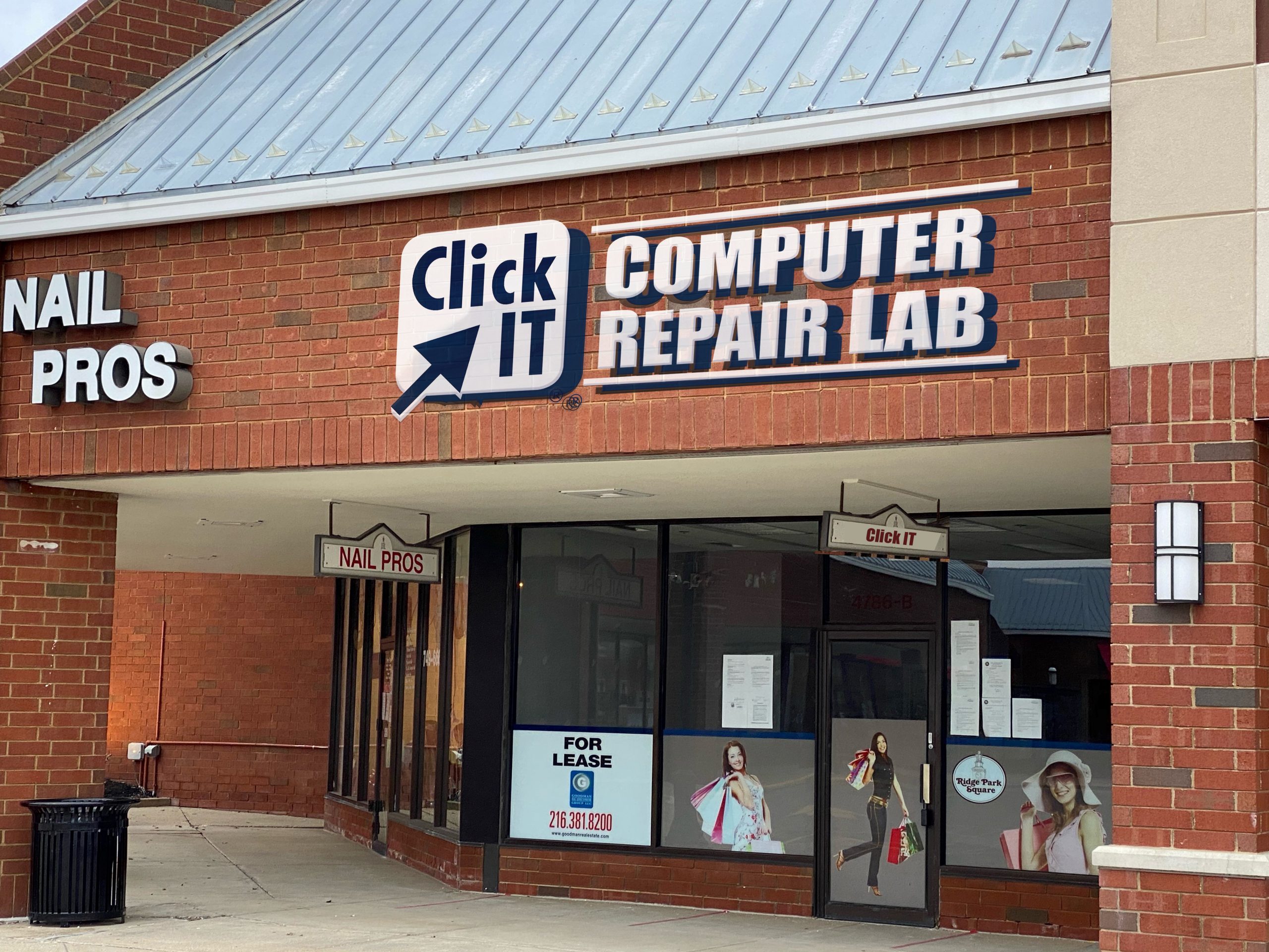 Front exterior of a Click IT retail storefront